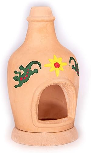 Miniatura 7 de Incienso de Santa Fe - Chimenea de esquina blanca estilo suroeste con Kokopelli pintado a mano en turquesa con detalles de cobre, quemador de