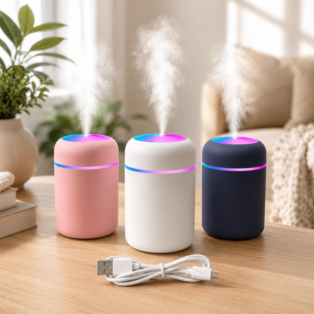 Portable USB Humidifier with 7 Color LED Night Light, Ultra Quiet Cool Mist Humidifier for Bedroom, Office, Car & Home, BPA Free Air Mist Diffuser for Better Sleep & Relaxation (Multi Color)-image-15