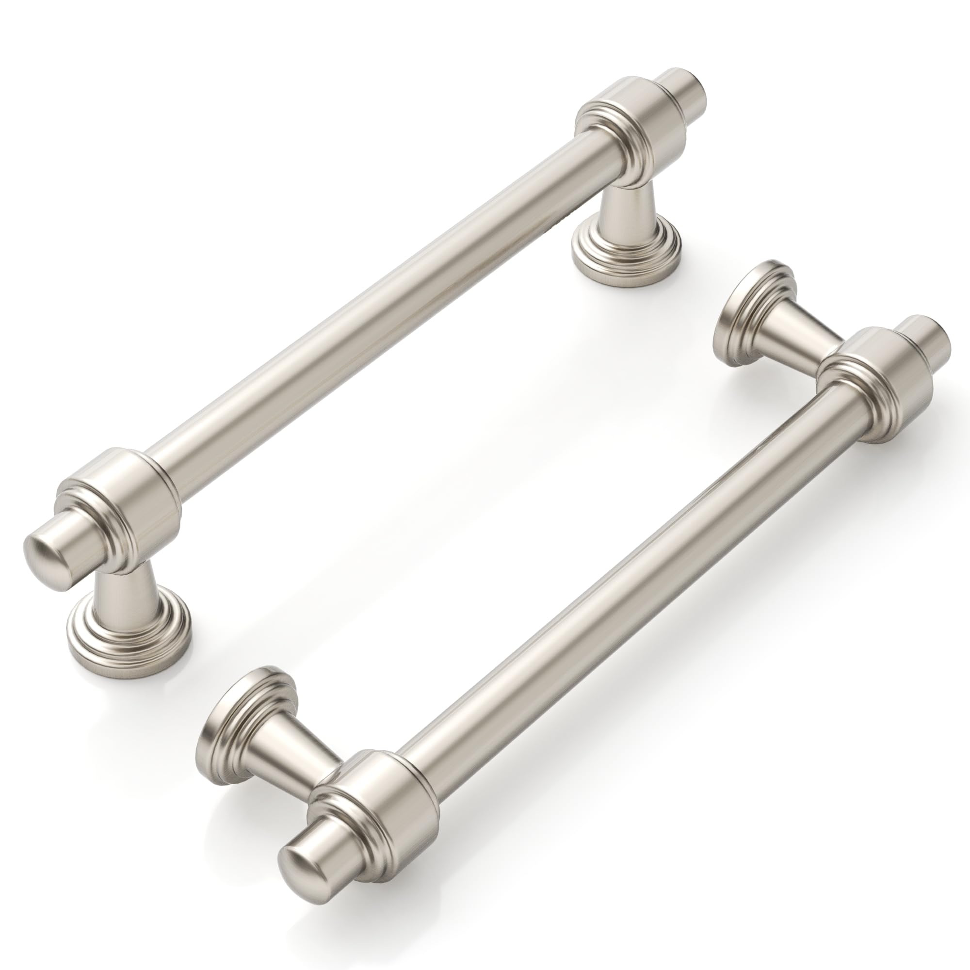 Poignées de tiroir nickel satiné brossé 9BUILD lot de 10 meubles de cuisine 9,5cm