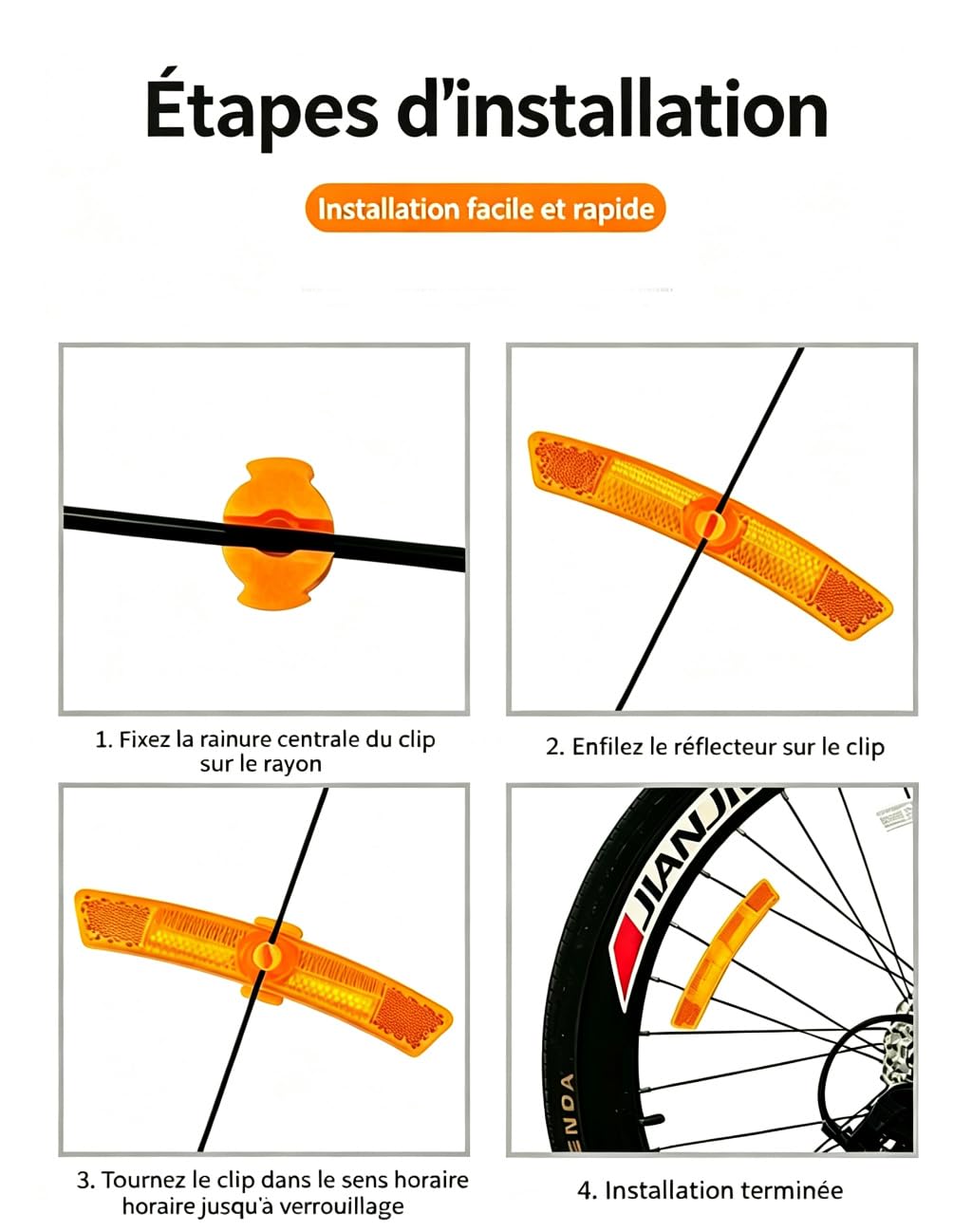 Reflektierende Platte für Fahrradspeichen, Länge 12,5 cm, reflektierendes Zubehör für Fahrradspeichen, reflektierende Platte für Speichen, Nachtfahrausrüstung, wetterfest