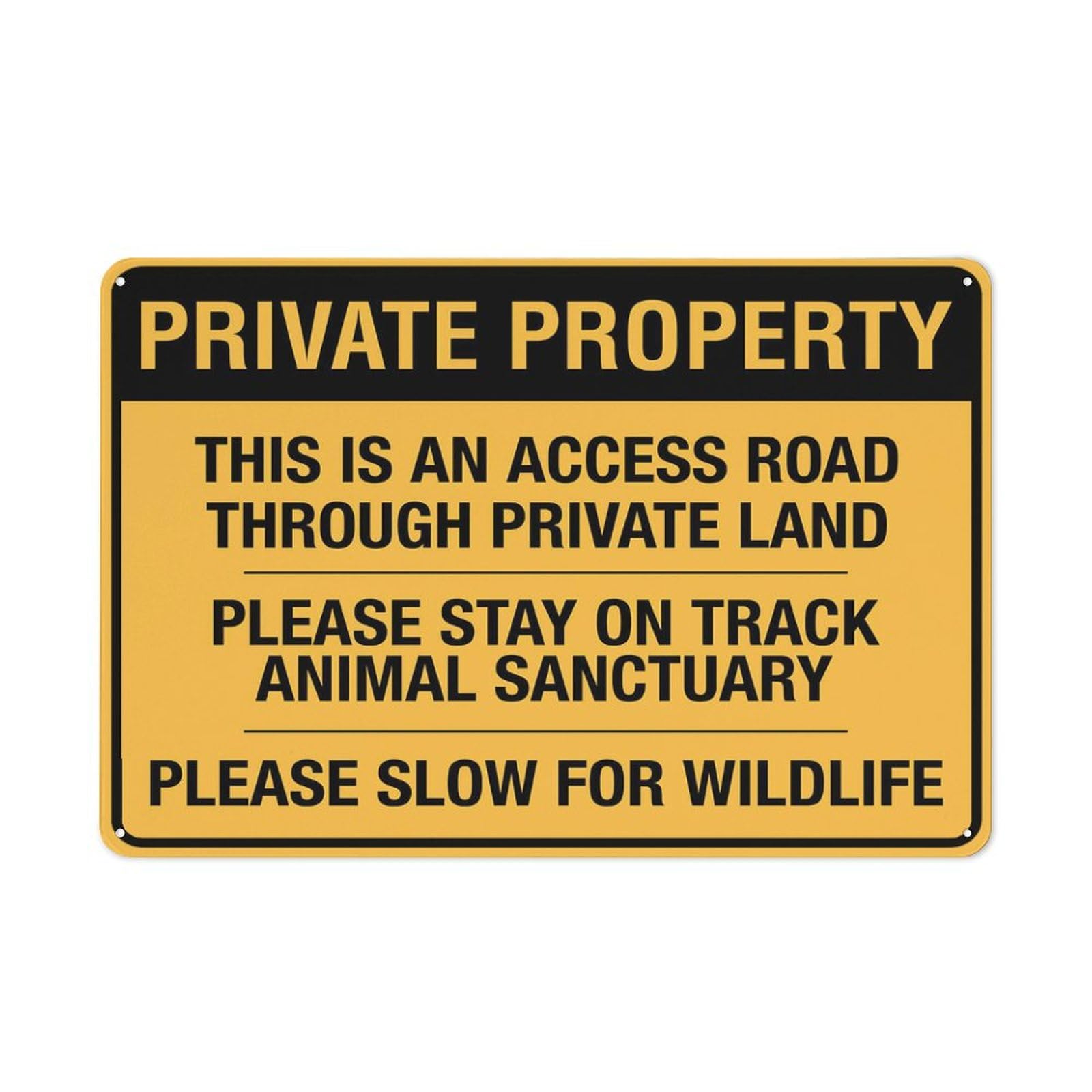 Private Property This Is An Access Road Sign 12X8 Inches Metal Aluminum Signs, Weather Resistant, Weatherproof, Indoor Or Outdoor