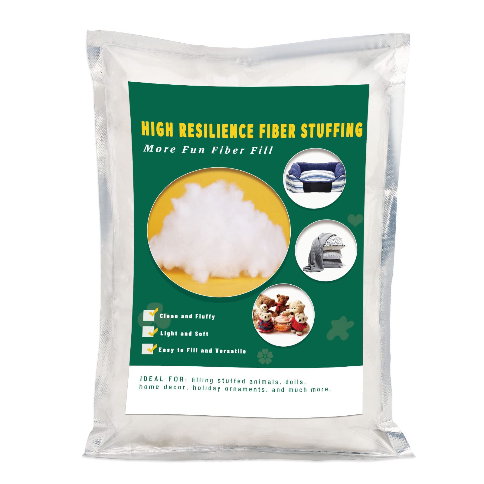 Ftyiwu 100g/3.5oz Stuffing Fiber Fill, Polyester Fiber, Stuffing Pillow, Stuffing in Crafts, Pillow Stuffing, Stuffing for Stuffed Animals, Premium Fiber Fill for Filling Crafts DIY