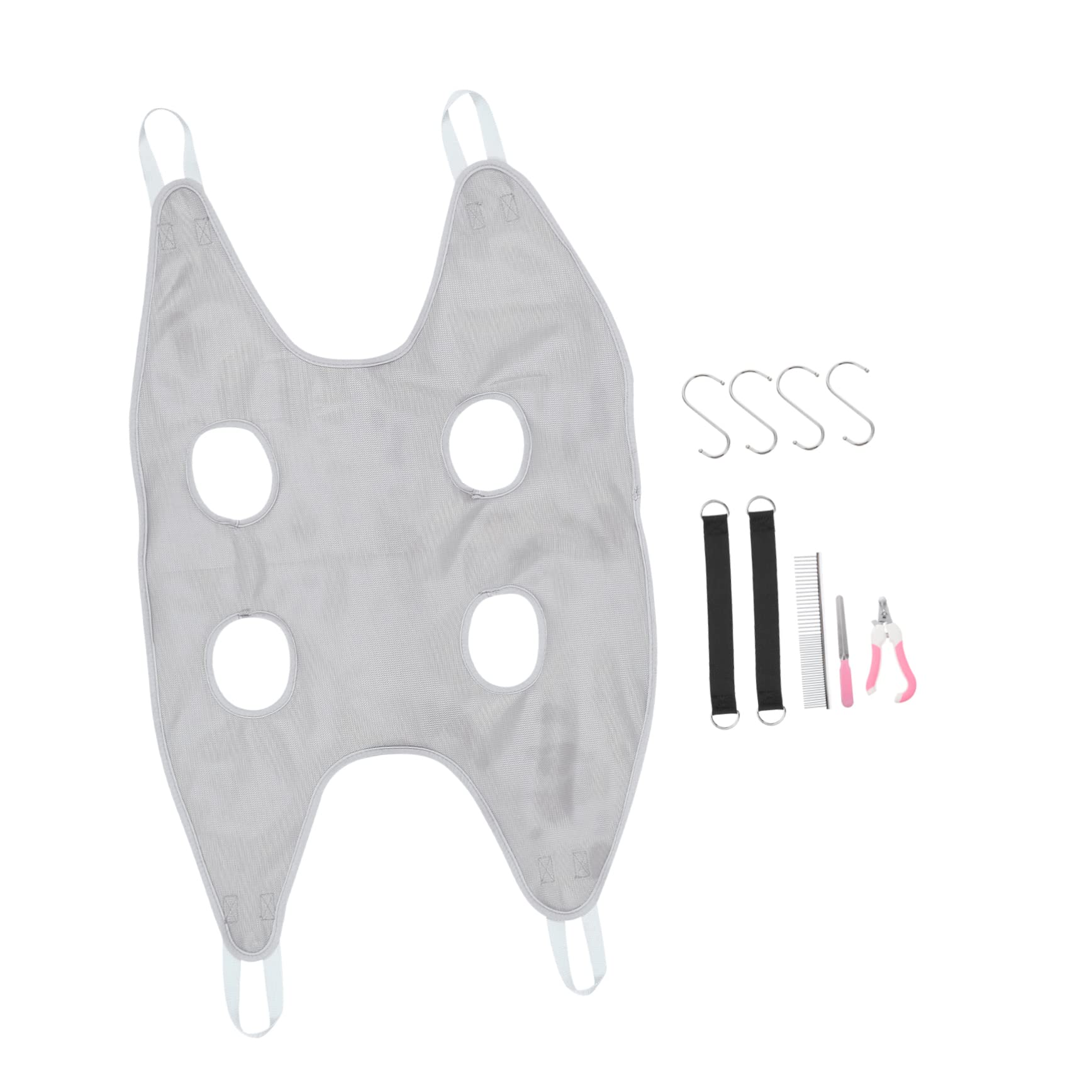 Kisangel 1 Set Pet Grooming Hammock with Cat Nail Cutter Ergonomic Design for Easy Use Comfortable for Dogs Cats for Safe Grooming Sessions