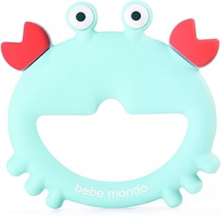 Crab Baby Teething Toys for Babies 0-6 Months, BabyTeether Ring Silicone, Infants New Born Toys for Teething Relief & Brain Development, Toys 6-12 Months Baby Registry Essentials