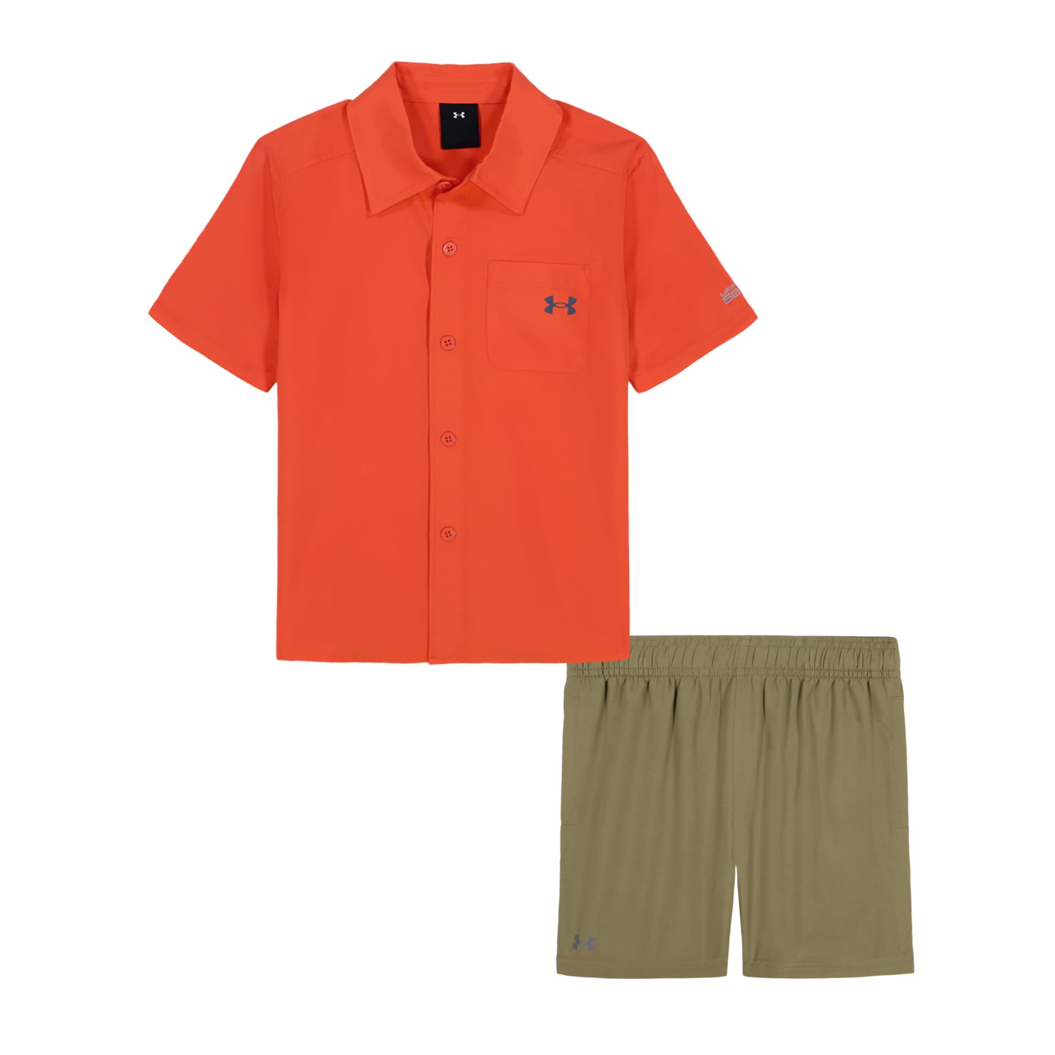Under Armour Boys 2-Piece Short Sleeve T-Shirt and Shorts Set Outdoor Collection Fire Woven 7