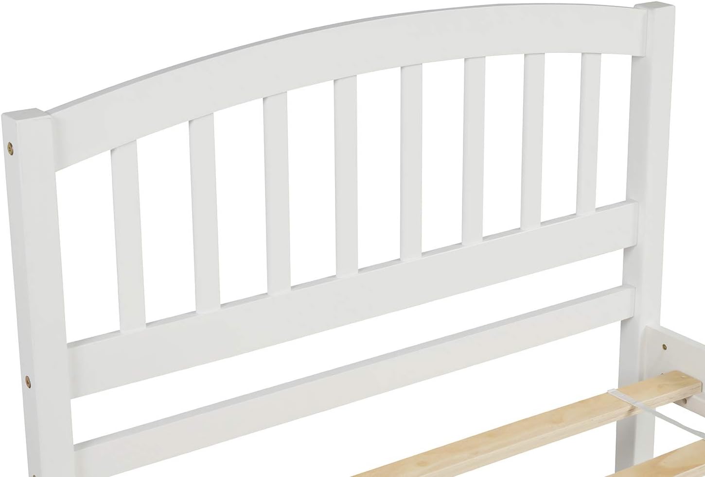 Twin Bed Frame, Twin Bed with Trundle, Twin Platform Bed with Pull Out Trundle, Wood Twin Bed Frame with Headboard for Kids Teens Boys Girls Adults, No Box Spring Needed, Easy Assembly, White