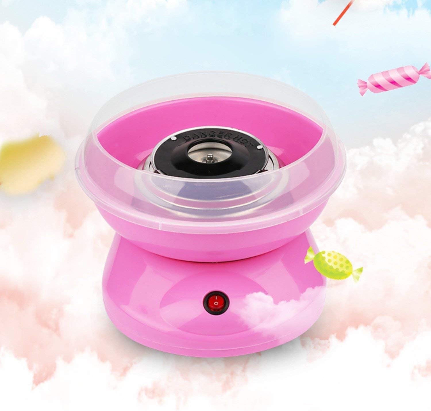 Candy Floss Maker Machine Electric Cotton Candy Maker Making Electric Sweet Sugar Gourmet Home for Kids Family Gift (Pink)