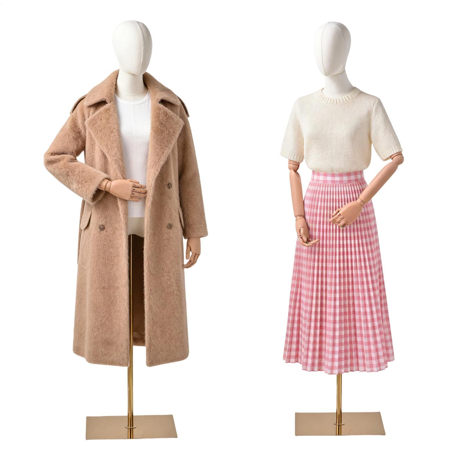 Mannequin de vitrine féminin réglable avec bras et support en métal, capacité de 30 kg, mannequin pour femme, homme, enfant, mannequin réglable pour boutique, couture, magasin de mode et vitrine