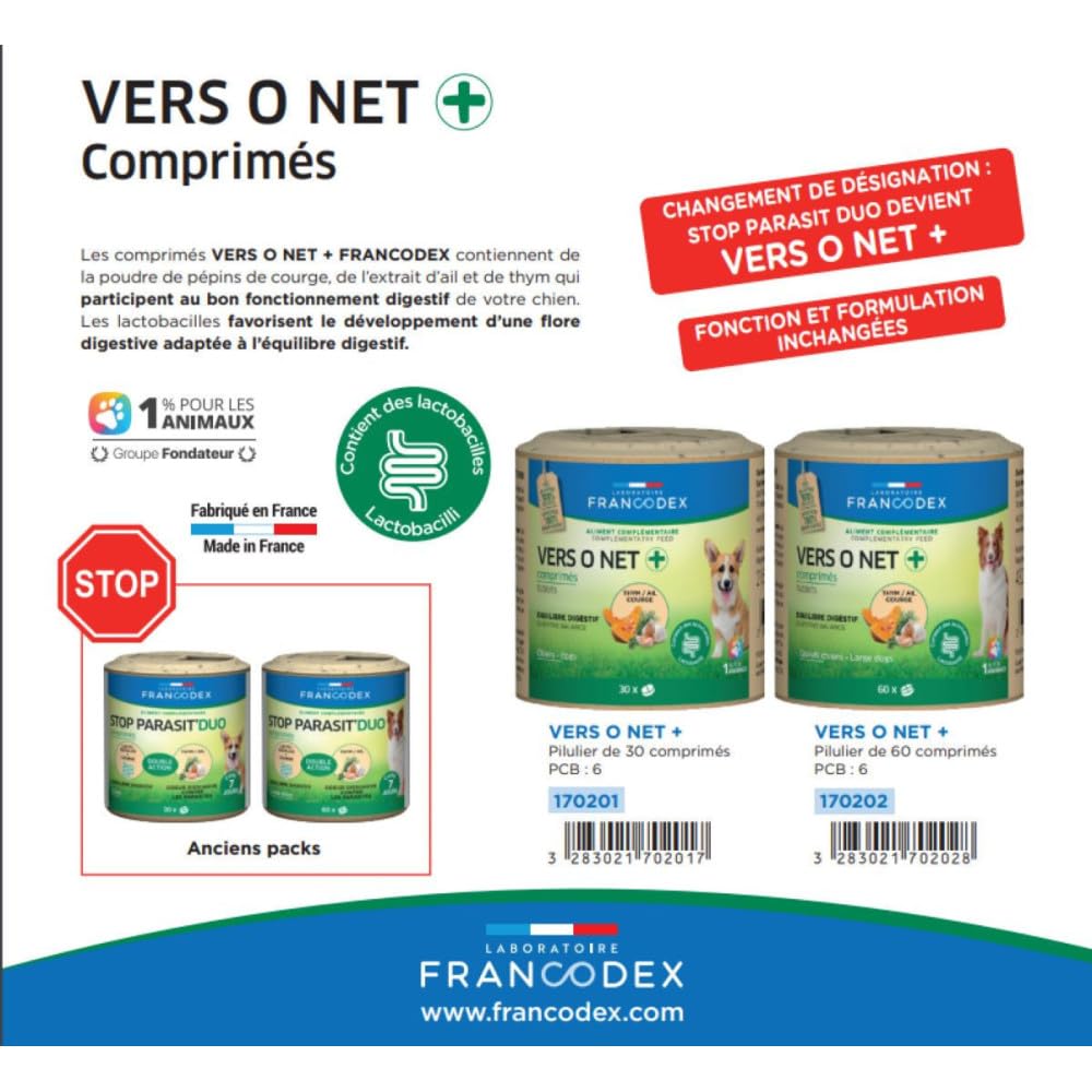 Francodex - Anti Parasite 30 comprimés pour Chiot et Petit Chien