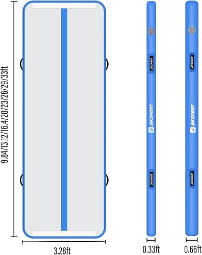 Miniatura 48 de AKSPORT - Colchoneta inflable para gimnasia, con bomba de aire, para el hogar, acrobacias, gimnasio, entrenamiento, animación, parkour, playa, Negro
