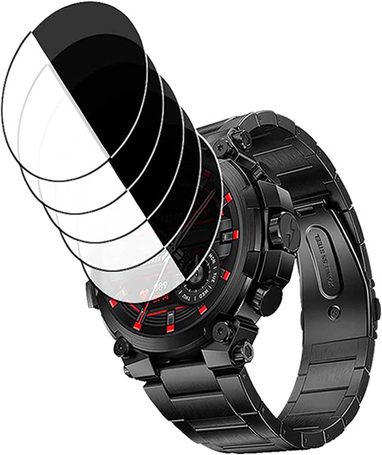 Screen Guard for Fire Boltt Dominian Smart Watch Protecter (Pack of 5) JIF-00101