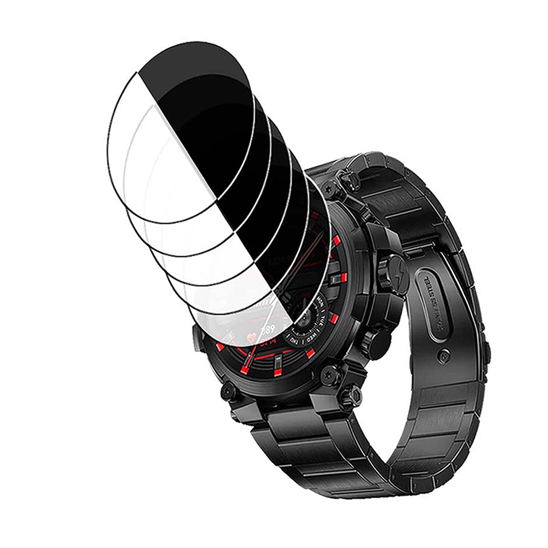 Screen Guard for Fire Boltt Dominian Smart Watch Protecter (Pack of 5) JIF-00101