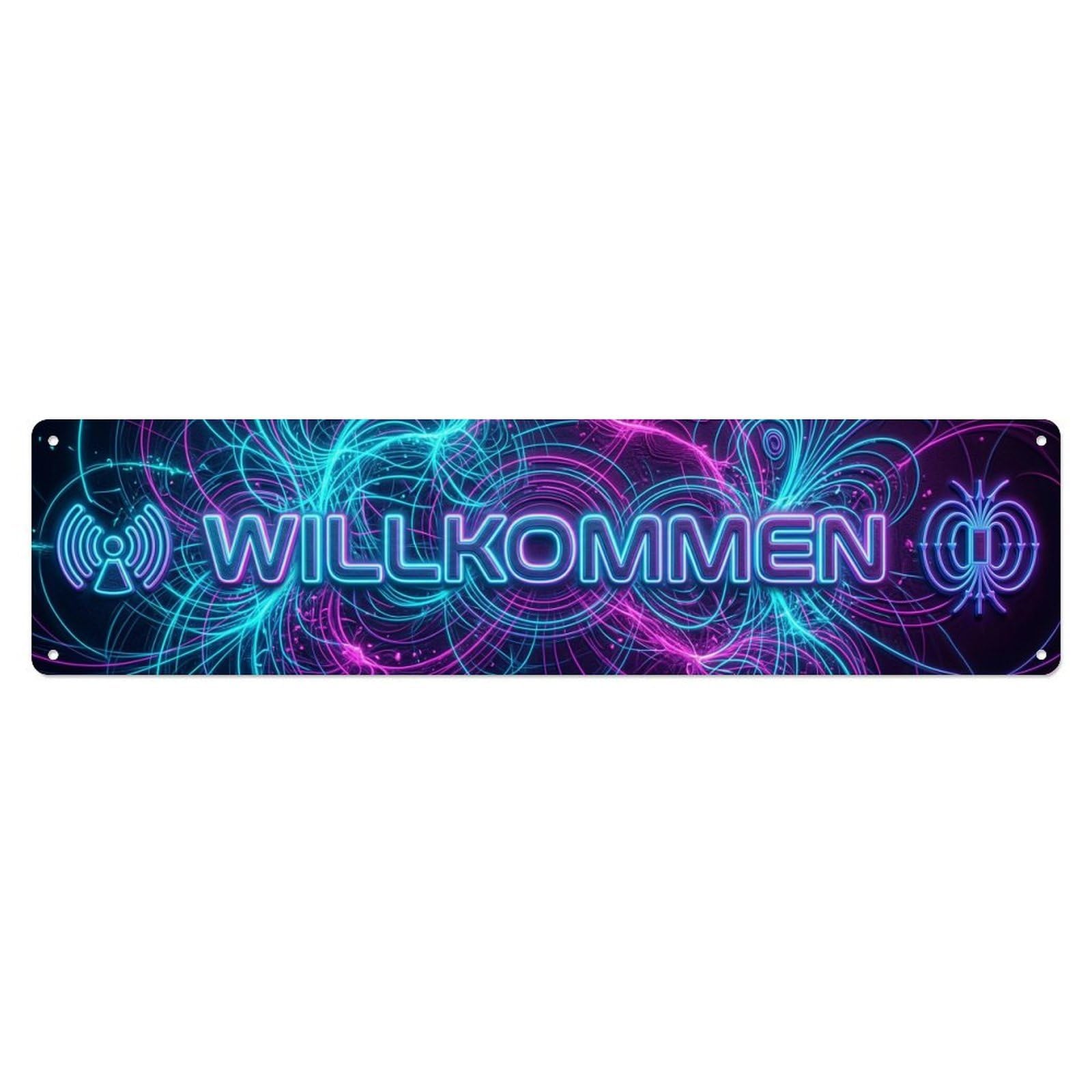 Neon Neon Electromagnetic Field Welcome Metal Tin Sign