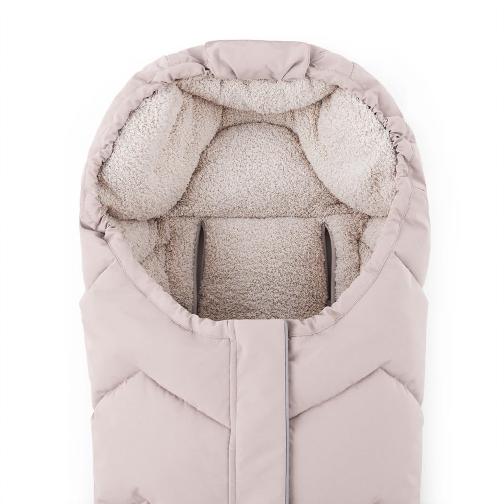 Petite&Mars Hygge Chancelière 4 en 1 pour poussette, nacelle, nacelle et traîneau – Extensible jusqu'à 106 cm – Polaire en peluche – Coupe-vent et imperméable 3000 mm – Pétale de rose