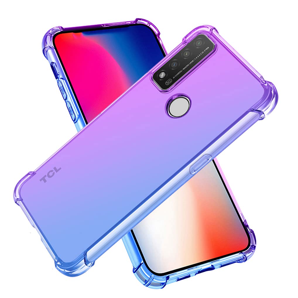 WEIOU Cover per TCL 20 5G / TCL 20S / TCL 20L / TCL 20L+, Doppio Strato Rugged Custodia Antiurto Trasparente PC Soft TPU Sottile Bumper Silicone Protettiva Staccabile Cellulare Case. Viola