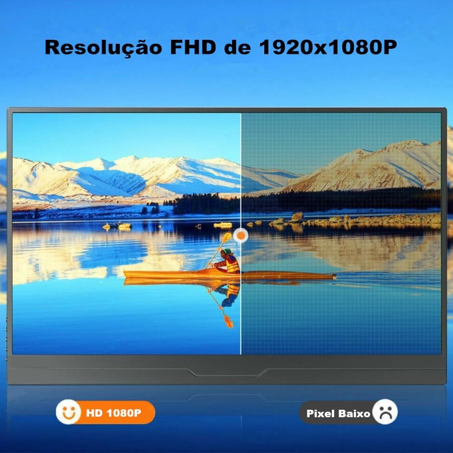 Monitor Portátil 15,6'' FHD 1080P IPS Extensor De Tela Ultra com Alto-falantes e Suporte Conectividade USB Tipo C HDMI para Laptop Notebook PC Celular Trabalho Jogos — imagem 2