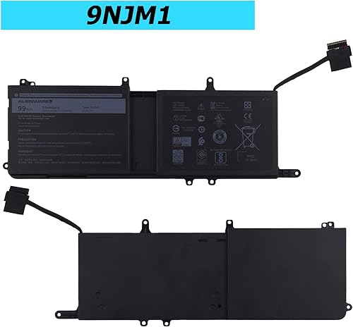 Miniatura 2 de Vvsialeek Nueva batería de repuesto para laptop 9NJM1 de 99Wh compatible con Dell Alienware 15 R3 R4 17 R4 R5 ALW17C-D1738 D1748 D1758.