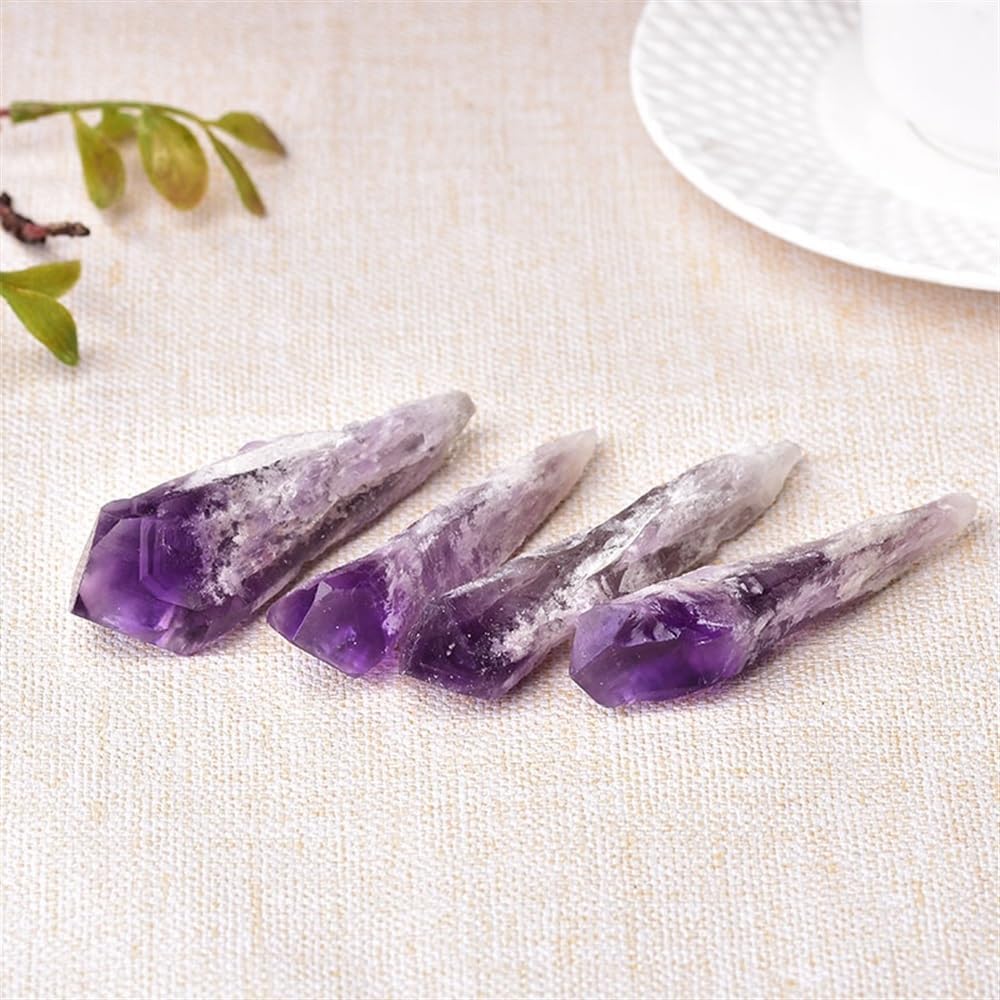 1pc Amethyst Quartz Cluster Crystal Wand Rough Crystals Stone Home Decor Gift Ornaments (Size : 30-50g)