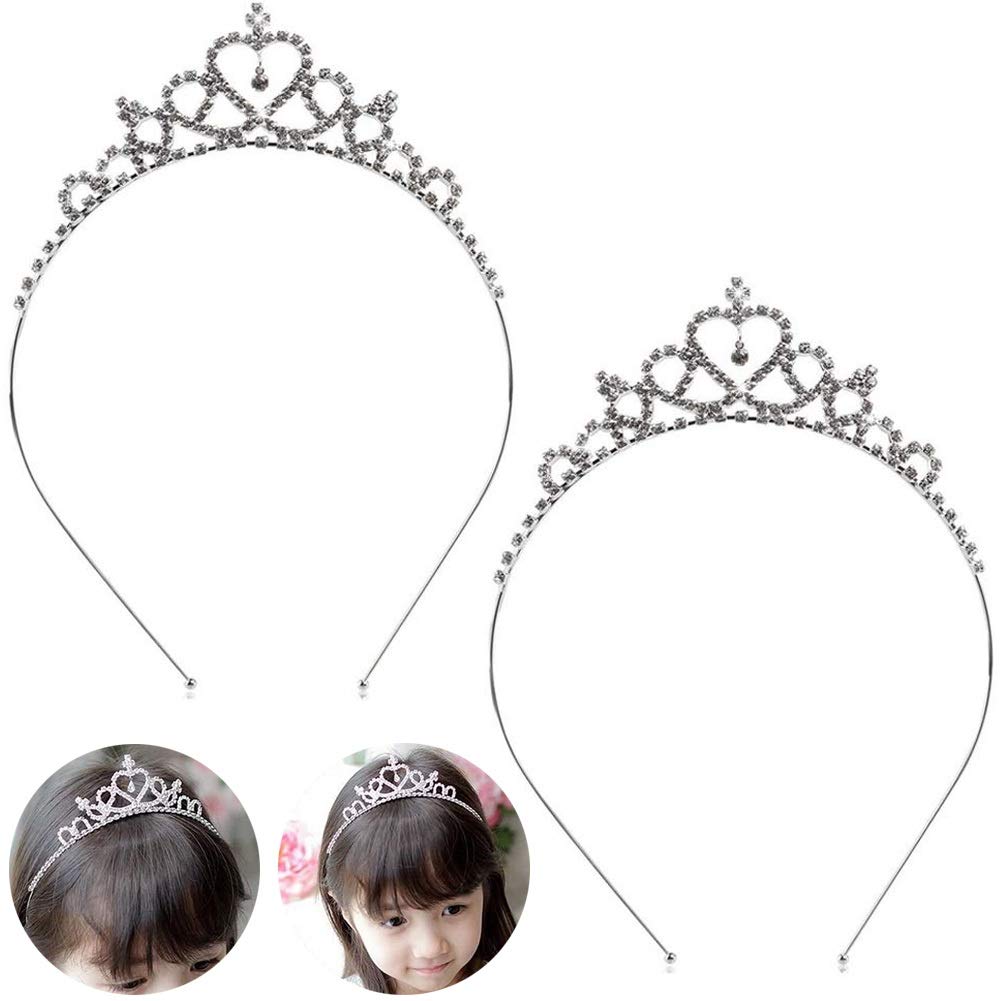 2 Piezas Diadema Corona Tiara, NALCY Dama de Honor Flor Cristal Diamante De Imitación Hairband para Fiesta Boda Novia para Bodas, Damas de Honor o Niñas