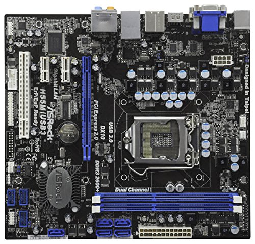 ASRock LGA1156/Intel H55/DDR3/USB 3.0/A&GbE/MATX }U[{[h H55M/USB3B