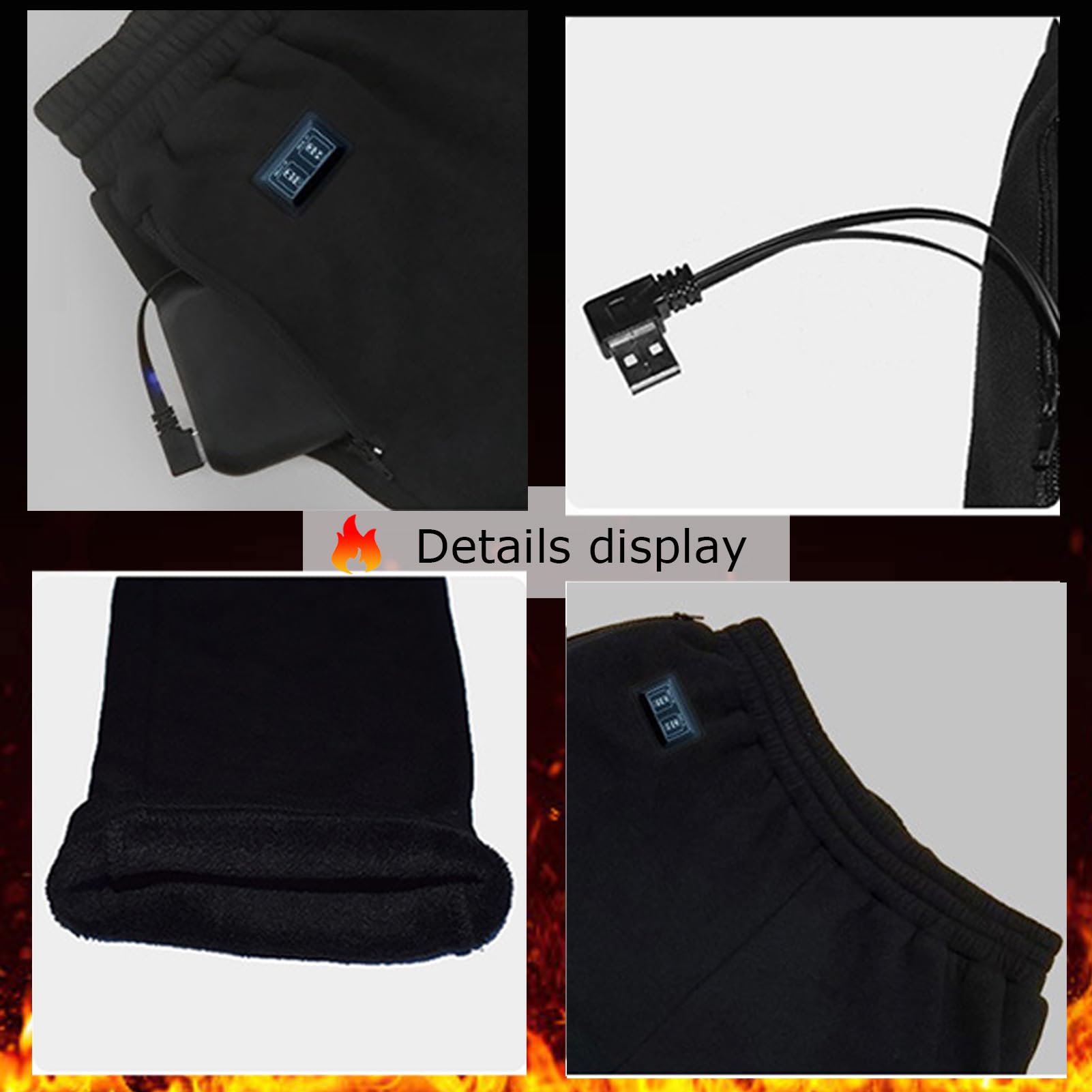 Biancheria Intima Riscaldata Elettrica Vestiti Riscaldati con Alimentazione USB Intelligente Unisex con Batteria Viaggio Sci Ciclismo Biancheria Intima Termica