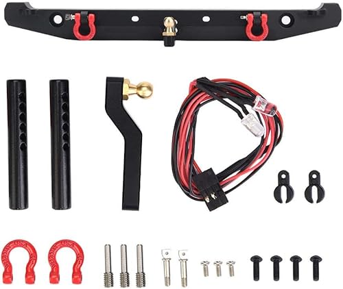 Parachoques trasero de automóvil RC Crawler, parachoques trasero de aluminio RC con luces LED para T R X4 Scx10Ii 90046 pieza de automóvil para disponible en Yaxa Peru