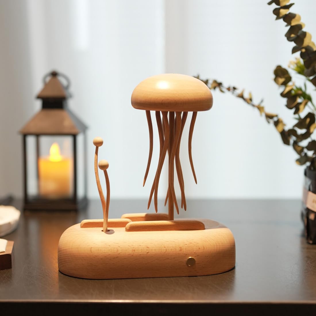 ToyGhillied Modello in legno 3D, set dinamico con meduse di biologia marina, decorazione da tavolo creativa e regali per adulti, artigianato in legno per hobbisti