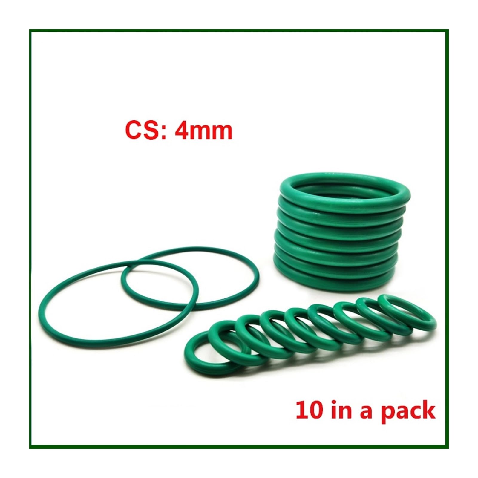 O-ring uszczelniający guma fluorowana CS 4 mm, 10 sztuk w opakowaniu, uszczelka olejowa, woda, średnica zewnętrzna 12 do 50 (OD 50 MM-4 mm)