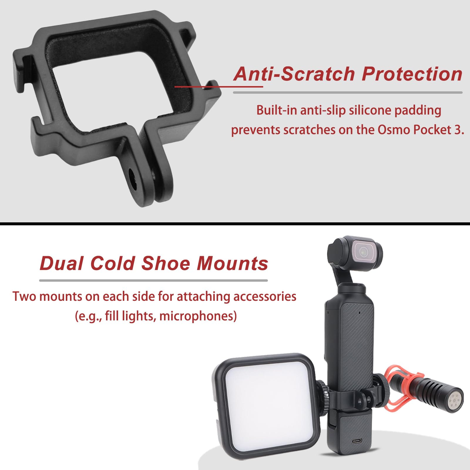 Fotoleey Soporte magnético de liberación rápida para DJI Osmo Action 5 Pro/4/3 - con zapata fría de metal fuerte magnético de liberación rápida soporte de cámara con almohadilla de silicona