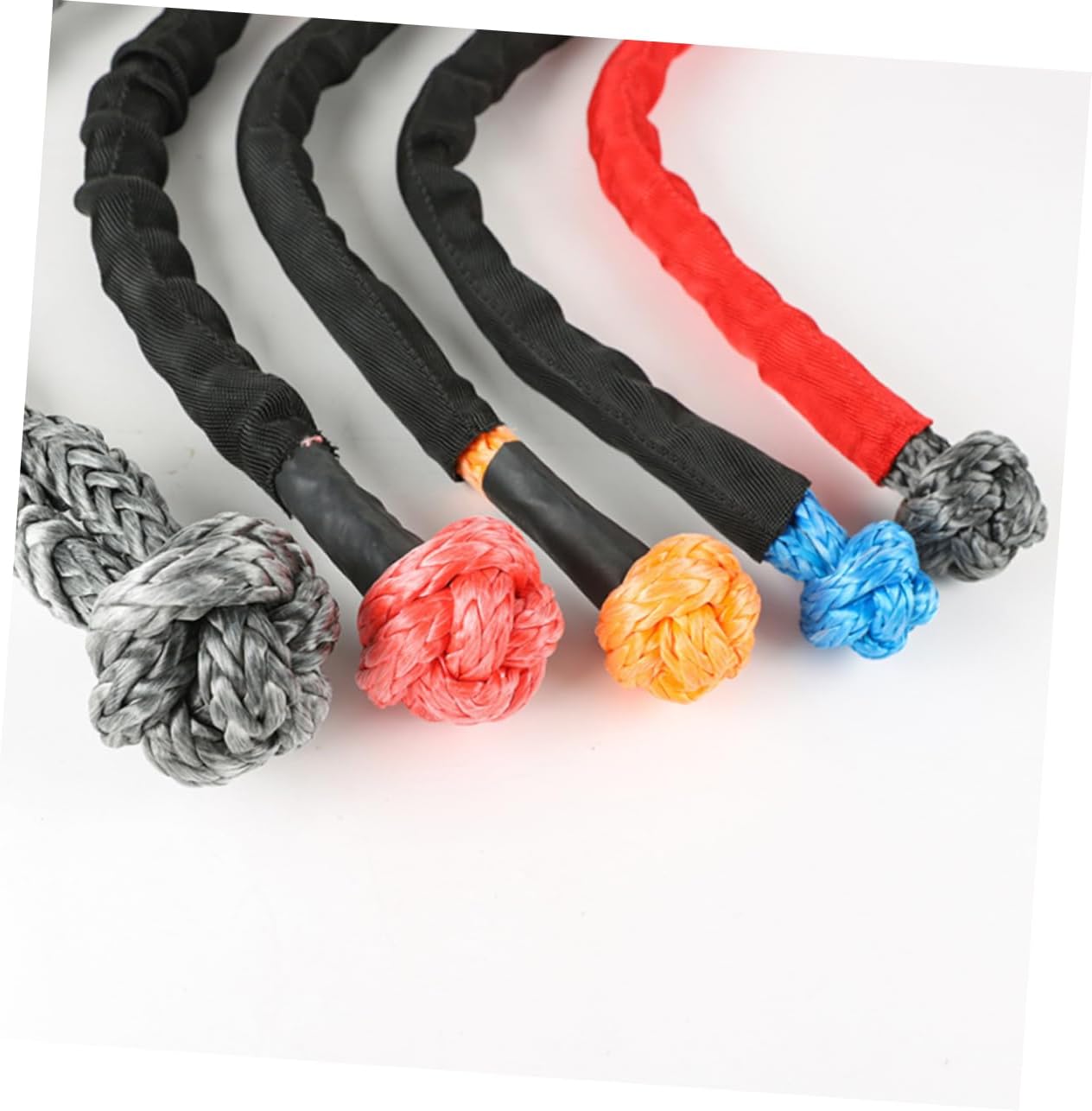 1Pc Synthetic Winch Shackle Rope Towing Strap Tool Durable High Molecular Random Color for Off Road Vehicle and Towing