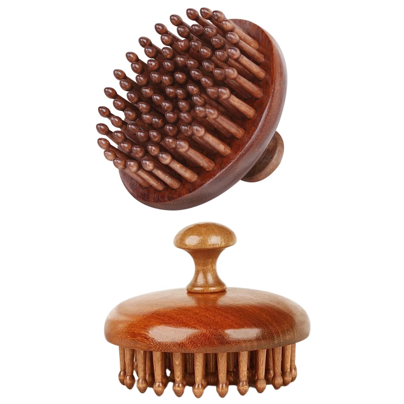 Fine teeth wood comb | wooden scalp massager hair growth | head massager scalp stress relax | hair brush