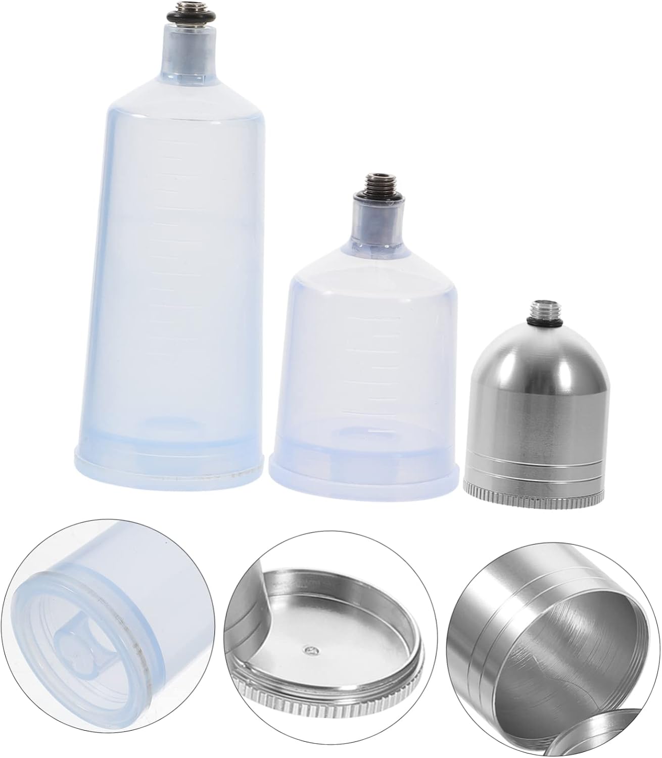 Art Paint Bottle Air Brush Clear Plastic Cups 3pcs Airbrush Replacement Pot Plastic Cup Glass Bottle Metal Terrarium Nail Airbrush Machine Paint Portion