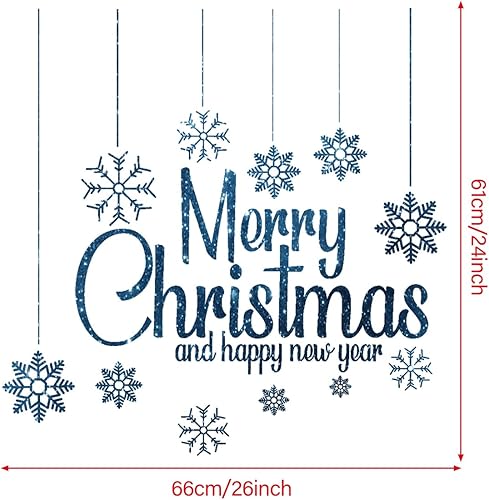 Miniatura 4 de Calcomanía de pared con texto en inglés "Merry Christmas and Happy New Year" (Feliz Navidad y Feliz Año Nuevo), calcomanías artísticas con texto en