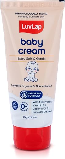 LuvLap Baby Cream -200g, Face &amp; Body Moisturizing Cream with Shea Butter &amp; Colloidal Oatmeal, Protection for Dry, Itchy, S...