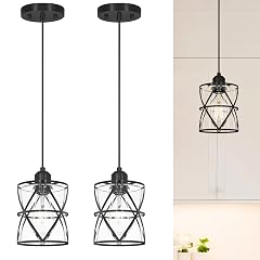 Black Pendant Lights for Kitchen Set of 2 Kitchen Island Pendant Light with Clear Glass Adjustable Bathroom Pendant