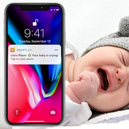 Miniatura 3 de Amaryllo iBabi Smart Baby Monitor: 1080p FHD, visión nocturna, alertas de llanto/voz, 360 PTZ de seguimiento automático, zona de peligro,