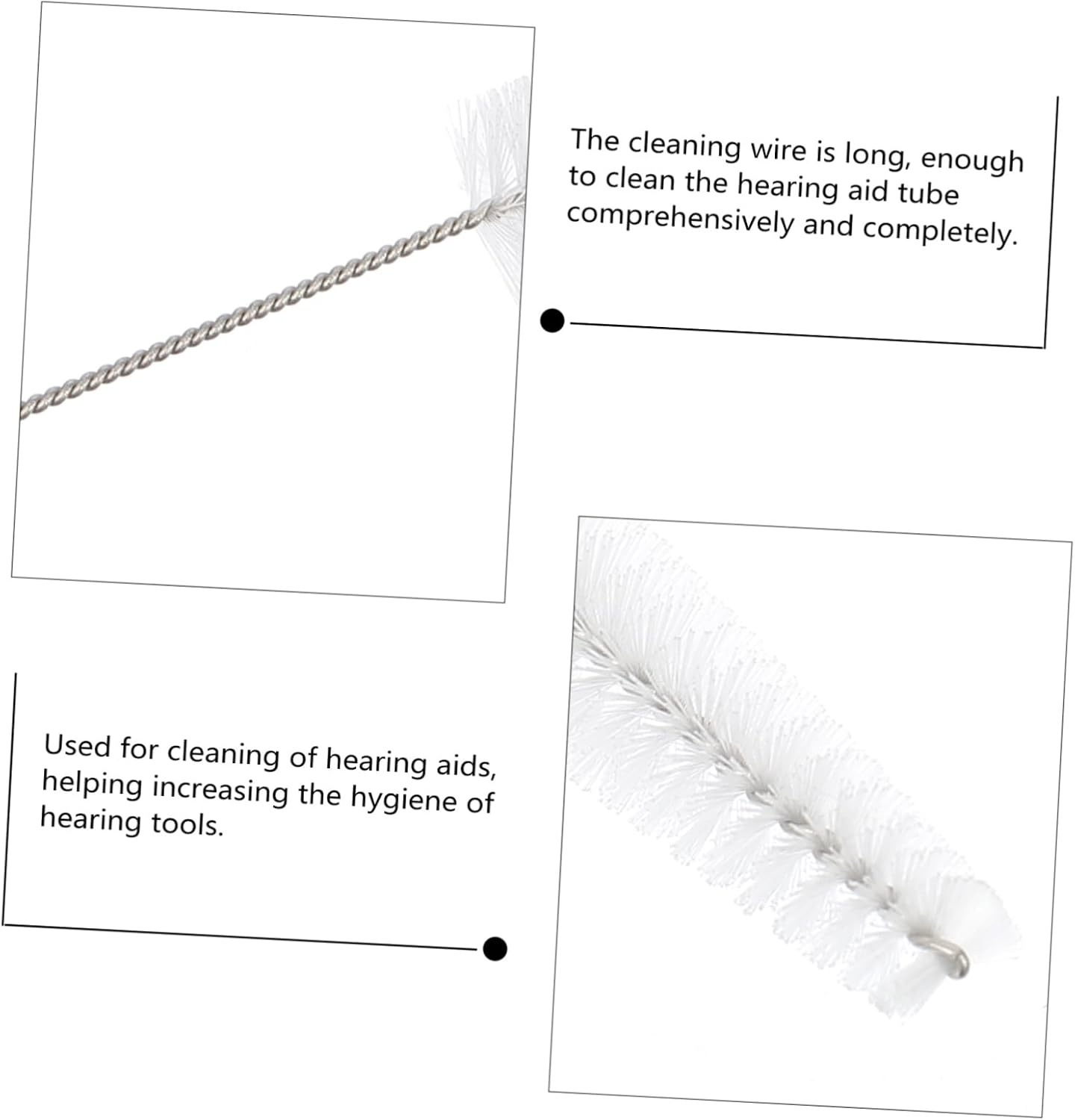 SECFOU 5Pcs Cleaning Rod Non Slip Earpiece Cleaner Premium Quality Maintenance Tool for Hearing Long Cleaning Wire for Comprehensive Tube Care Comfortable
