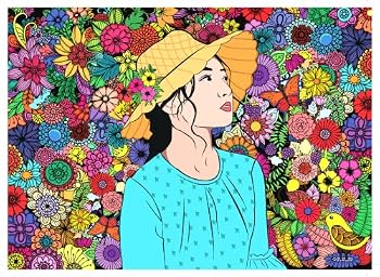 Misc. Brain Tree - Fancy Girl 1000 Piece Puzzle for Adults: With Droplet Technology for Anti Glare & Soft Touch Book