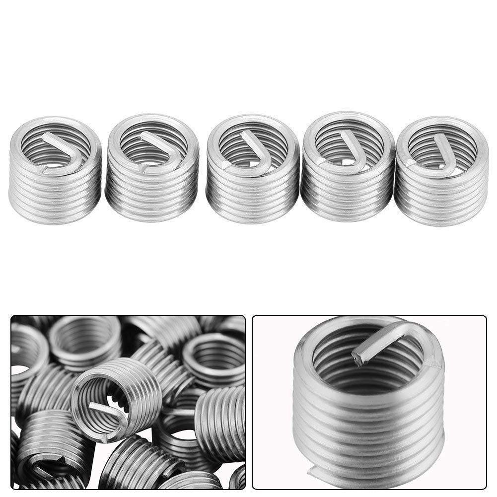 50pcs Helical Threaded Inserts, Thread Repair Insert Stainless Steel Coiled Wire Helical Screw Thread Inserts M8 x 1.25 x 1.5D Length Used for Parts That Requires Frequent Removing
