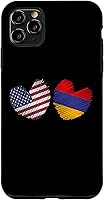 Vista 11 de Funda con diseño de corazón de bandera armenia para iPhone 14 Armenia USA Heart American Flag