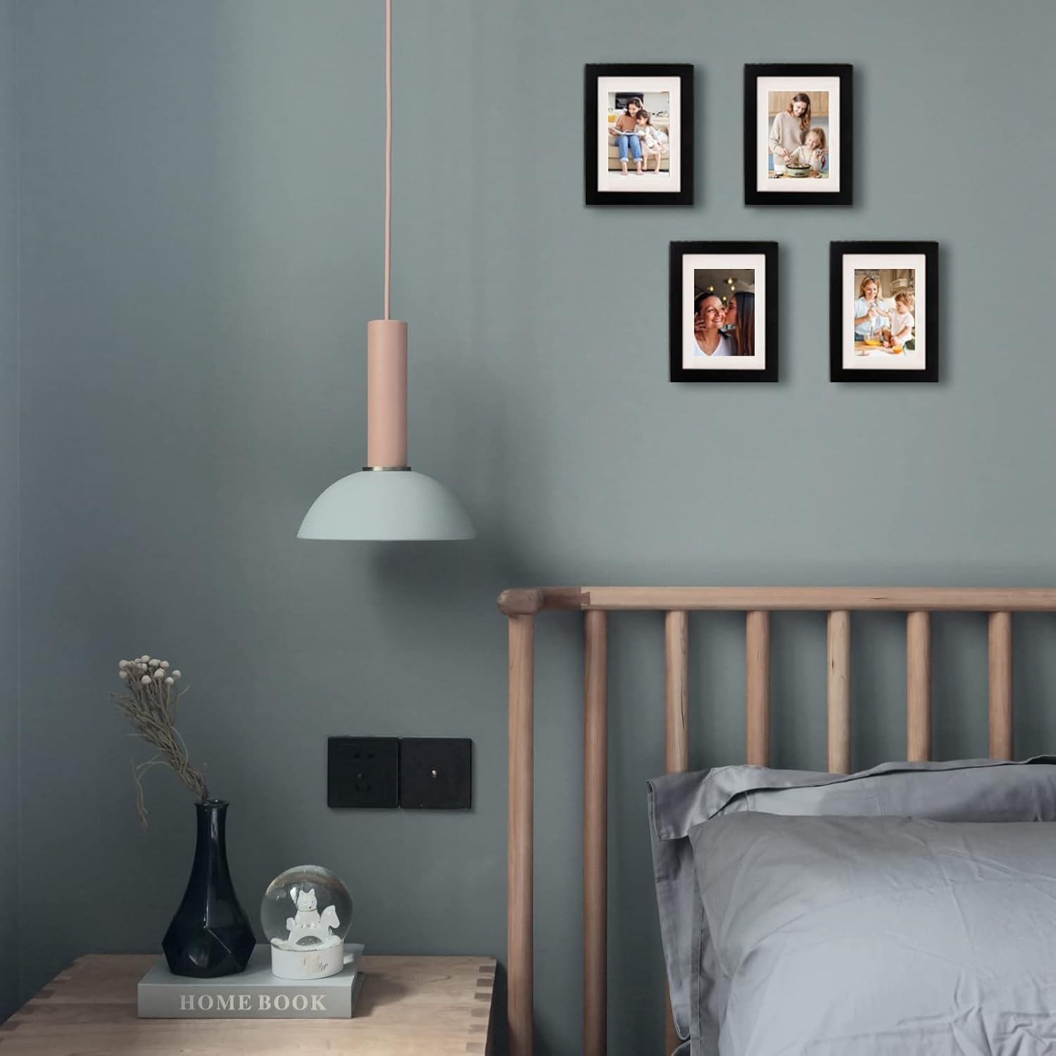 Egofine 5x7 Picture Frames Set of 4, Made of Solid Wood Covered by Plexiglass 3.5x5 and 4x6 with Mat or 5x7 without Mat, for Table Top Display and Wall Mounting Photo Frame Black - Image 8