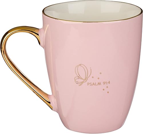 Miniatura 2 de Christian Art Gifts Taza de café de cerámica con diseño de mariposa rosa, 16 onzas, sin plomo ni cadmio, no tóxica, inspiradora, taza de café y té
