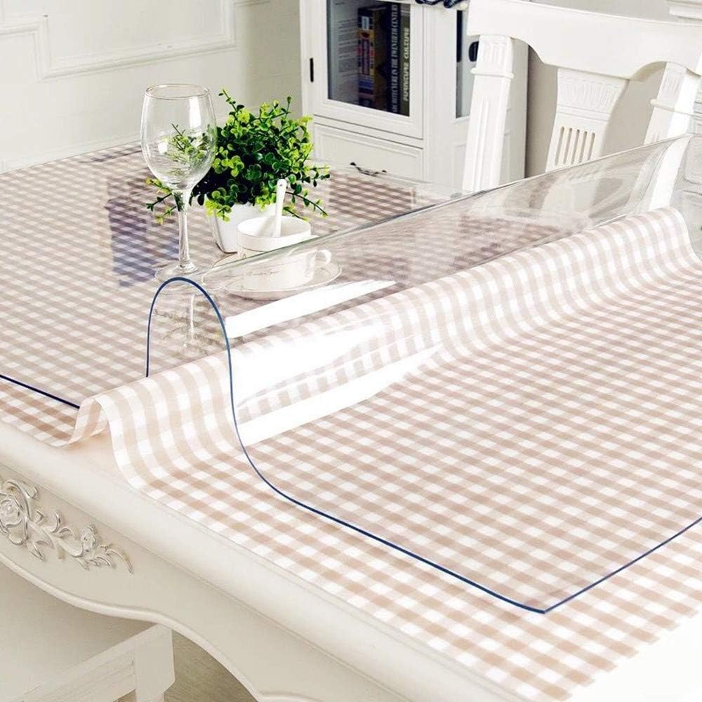 OstepDecor Upgraded Version 1.5mm Thick Clear Table Cover, 47 x 23 Inch, No Plastic Smell Clear Table Protector, Heavy Duty Table Top Cover Table Mat, Desk Cover Protector Clear …