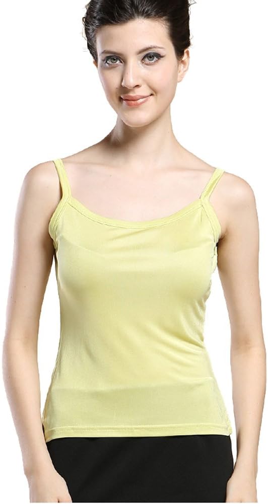 Forever Angel Women's Basic Solid 100% Silk Camisole Cami Tank Top