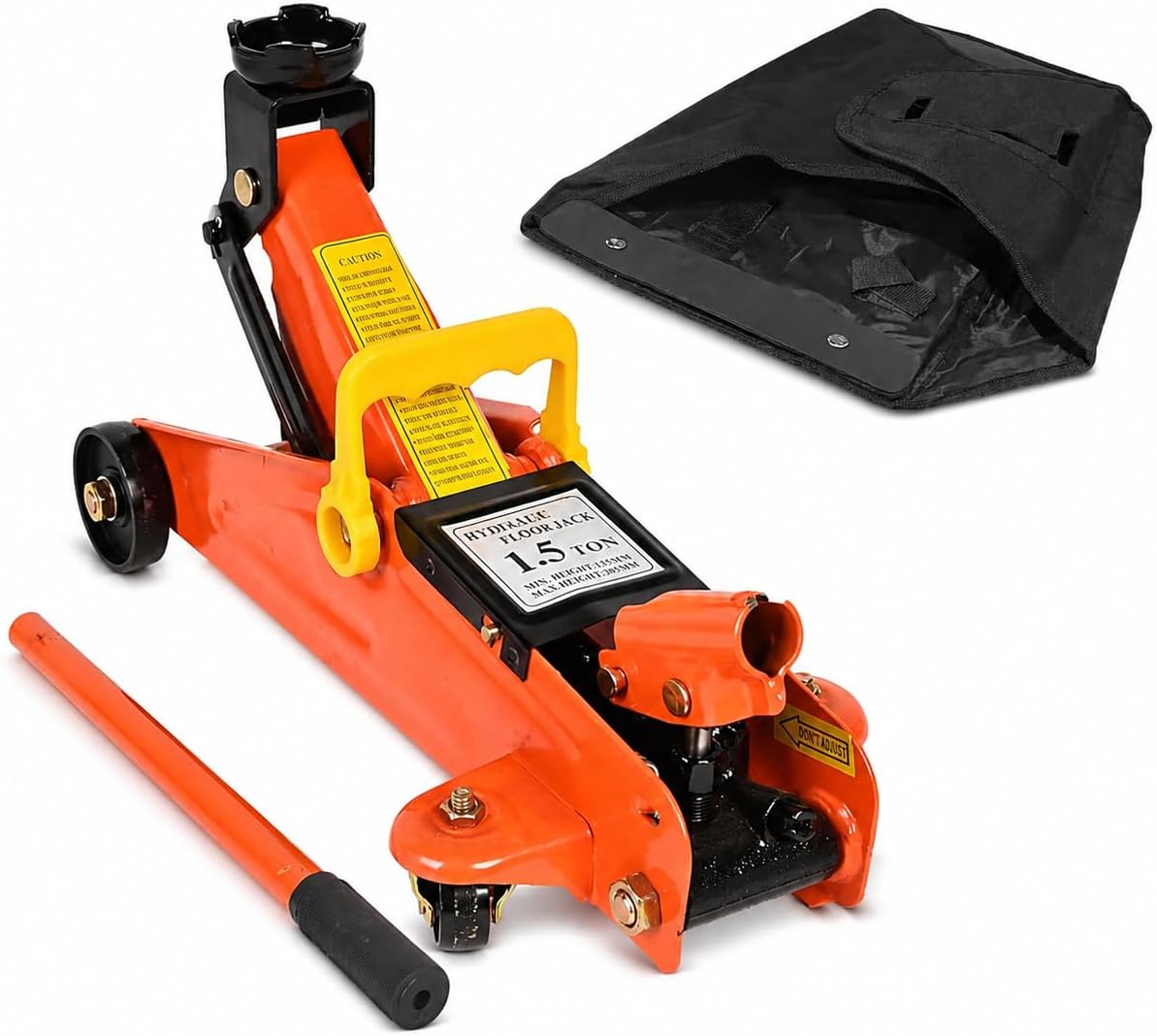 Hydraulic Floor Jack 1.5 Ton 3,300Lbs Car Lift Portable Trolley Jack 360 Degree for Cars Medium Vehicles,Orange