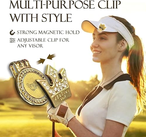 Miniatura 10 de Vertini Juego de pelotas de golf doradas de 24 quilates y marcador de pelota con clip para sombrero, regalos de golf lujosos para golfistas,
