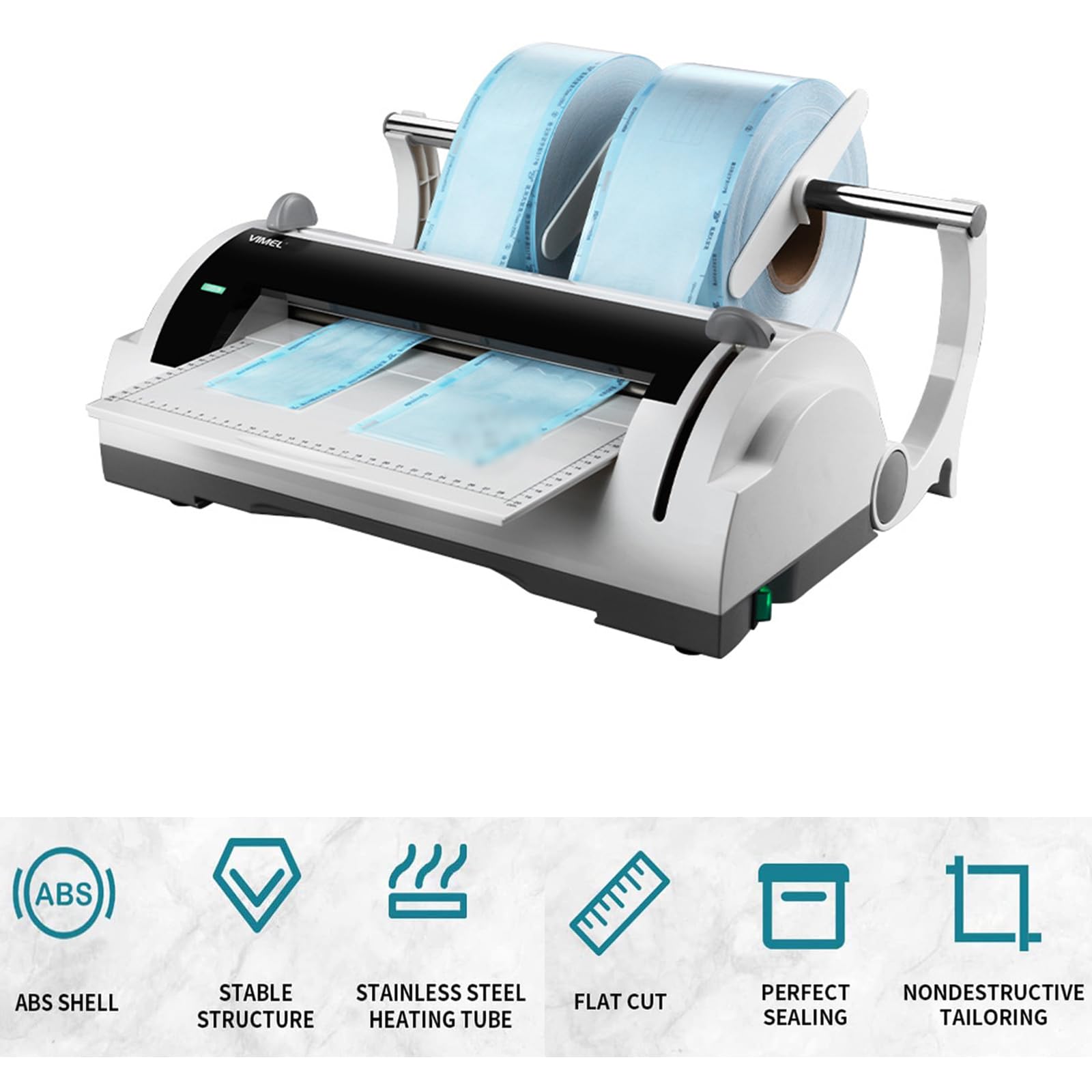 oiakus Medical Thermal Sealing Machine, Sterilisation Bag Sealer Packing Machine for Dentistry, Vacuum Seal Equipment 300mm Maximum Seal Width