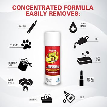 Krud Kutter Original Cleaner Degreaser Aerosol, 20 oz | Foaming spray clings longer, Cuts grease, oil, grime, tar and wax, Leaves no residue