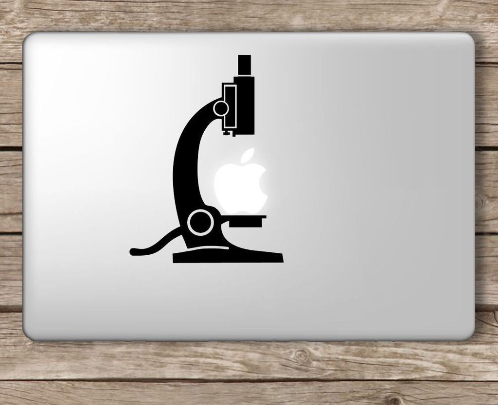 Fusion Graphix Microscope Looking at Apple Science Laptop Vinyl Sticker (Black) (B075P2VD33) Amazon Price History, Amazon Price Tracker