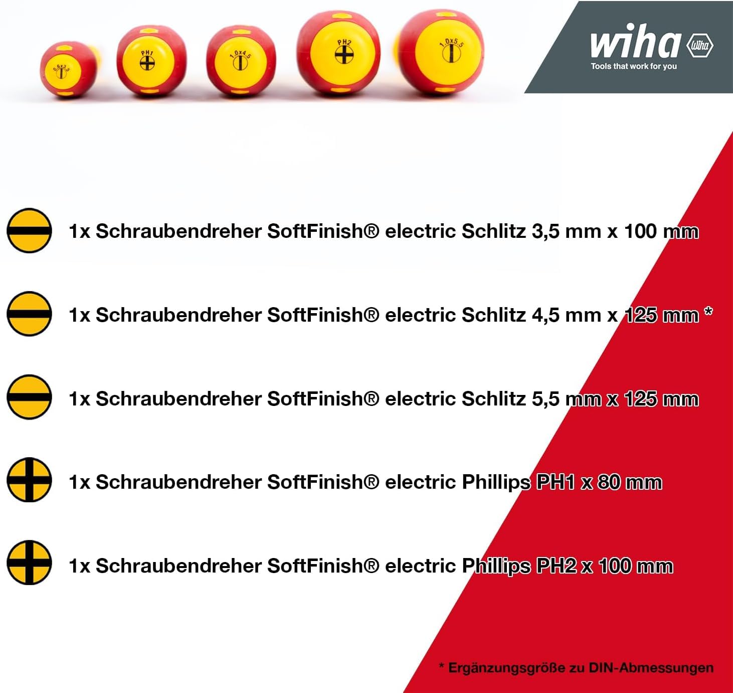Wiha Werkzeug Set Elektriker 7-teilig I Schraubendreher Set + Seitenschneider in Werkzeugmappe I Grundausstattung in kompakter Werkzeugtasche (33969)
